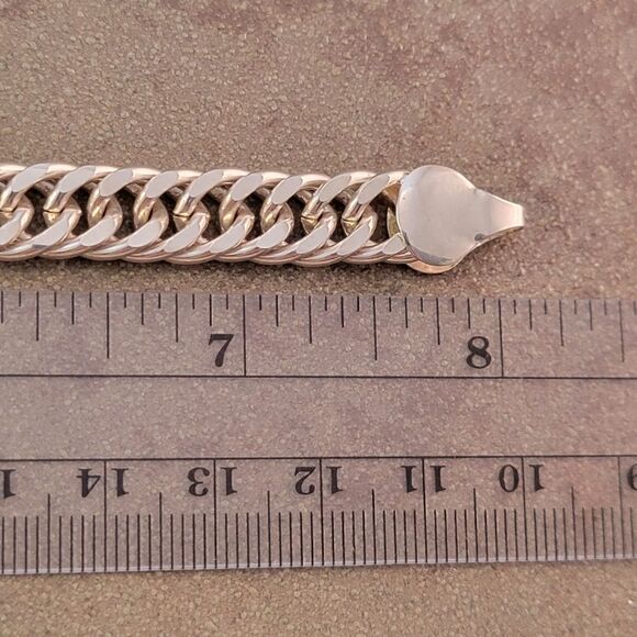 Silverplated Cuban Link Unisex 8" Chain Bracelet - Picture 6 of 6